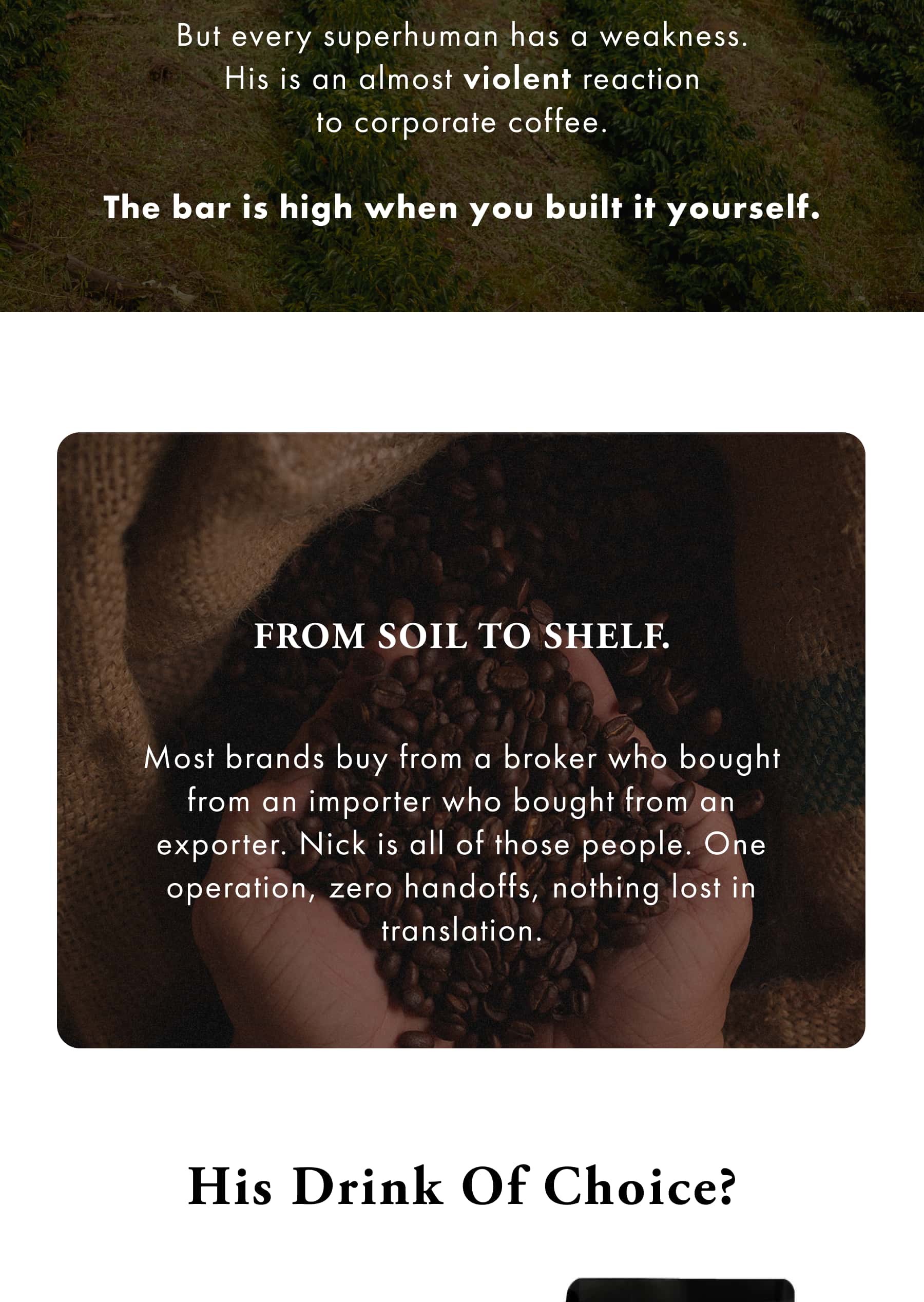 FROM SOIL TO SHELF 1775 coffee