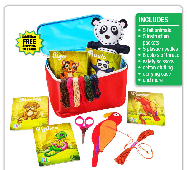 Jungle Animals Sewing Kit - ONLY $4.99 After Rebate*!