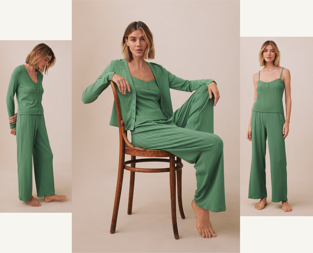 Camisole now, cardigan later, designed to layer as you please.
