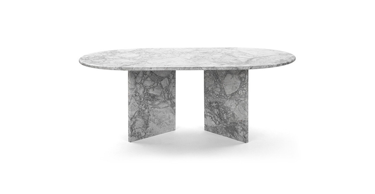 Image of Verona Oval Coffee Table with Angled Base