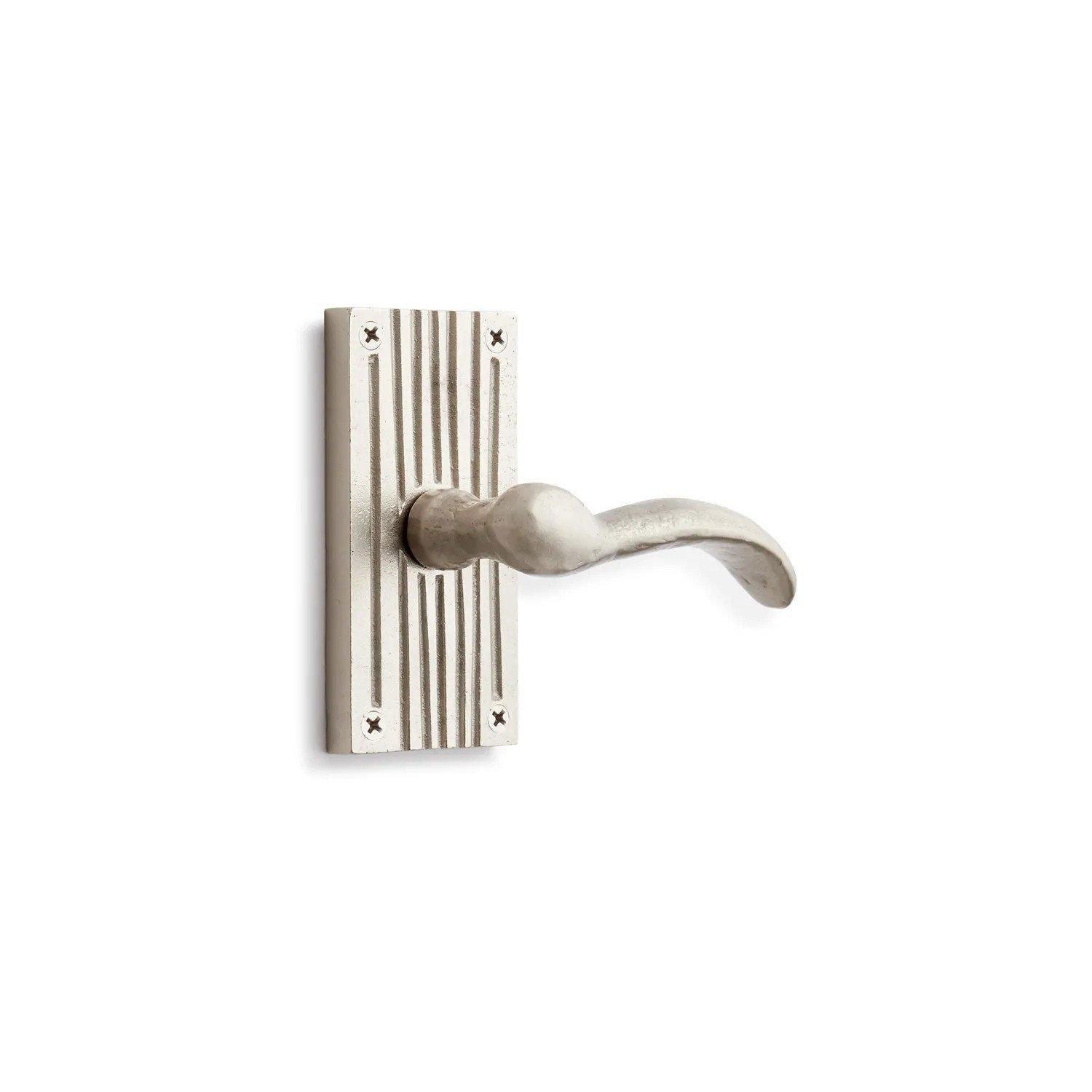 Shima Brass Dummy Interior Door Set - Lever Handle - Right Hand - Brushed Nickel