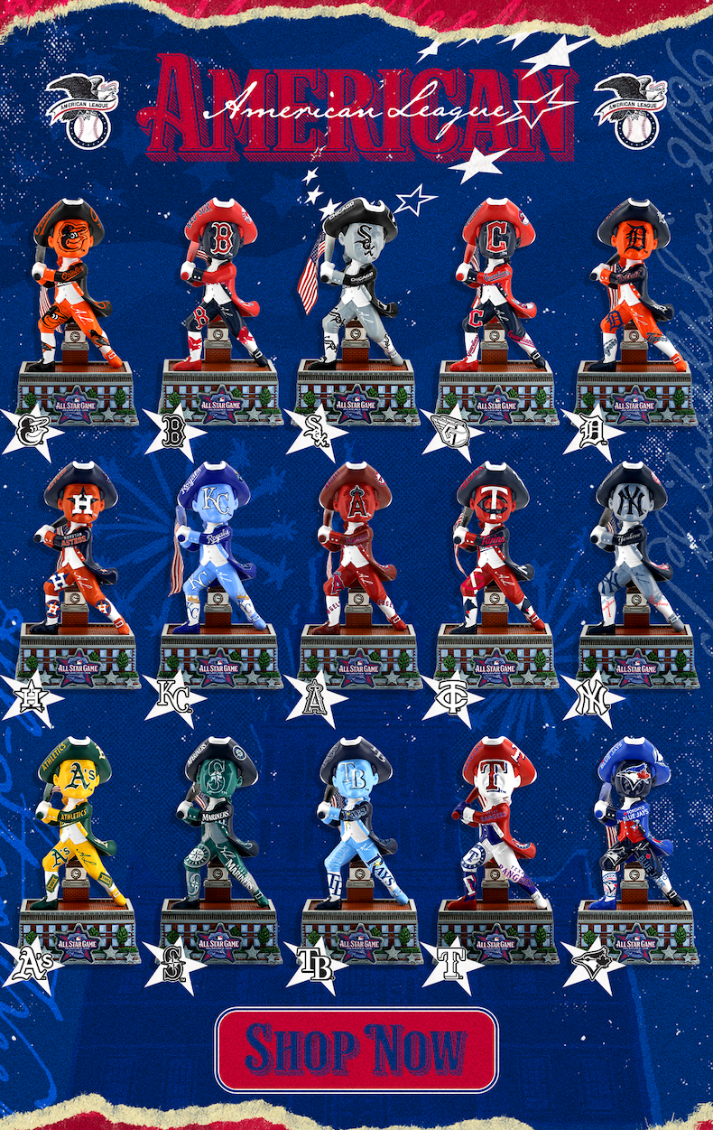 Shop all 15 American League Bobbles On Parade Bobbleheads!