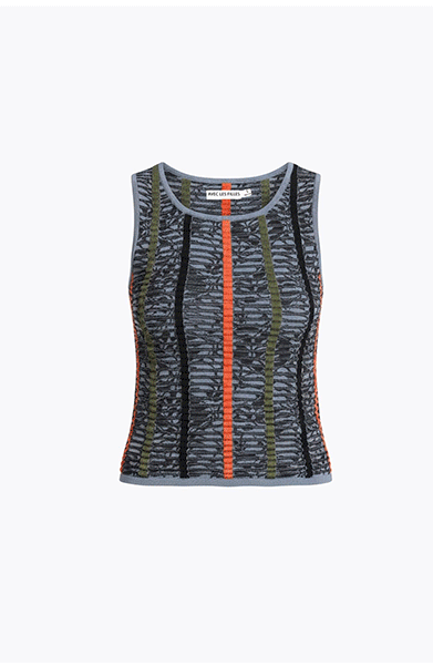 Cotton Blend Stripe Sweater Tank