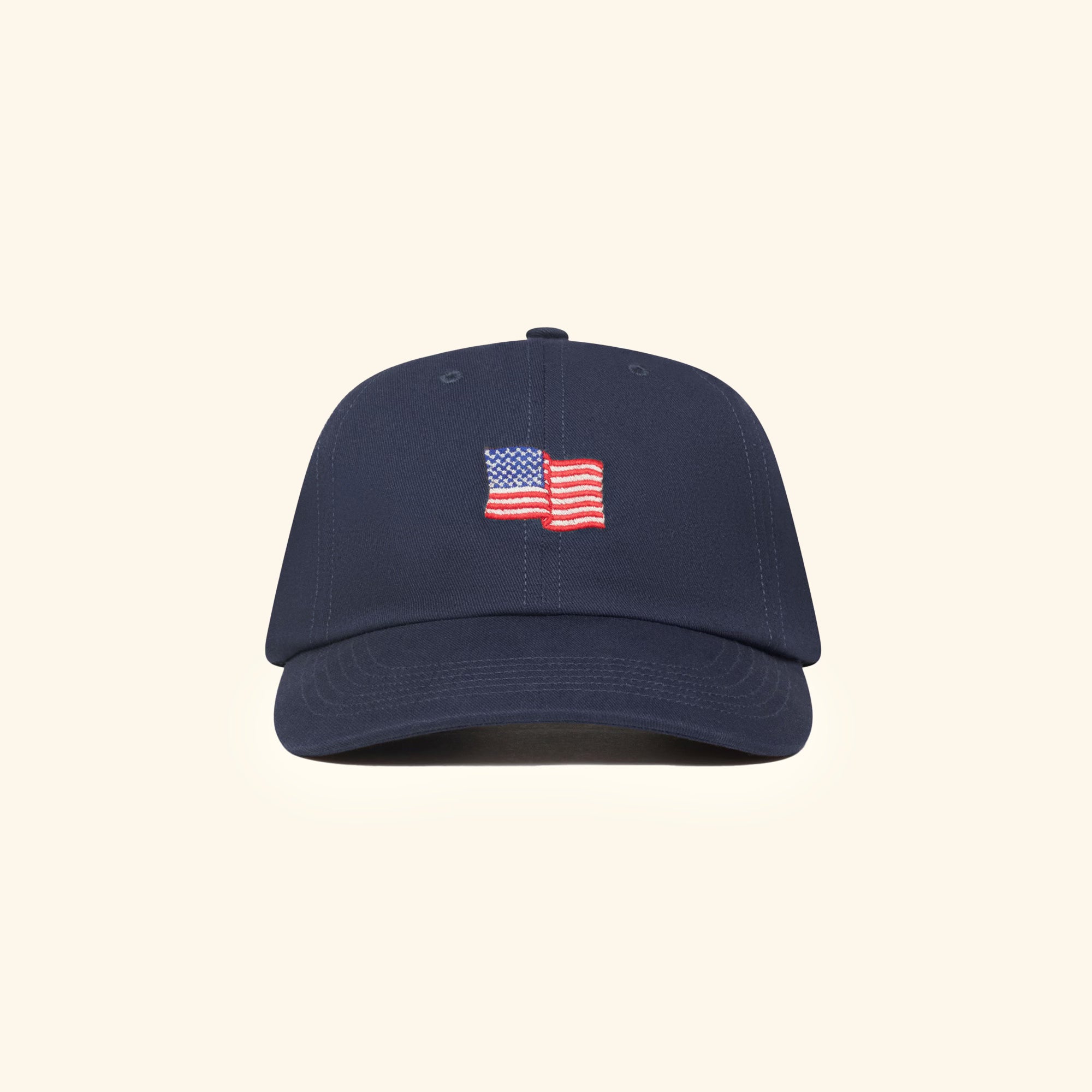 Image of Mini Flag 6 Panel Embroidered Hat (Navy)