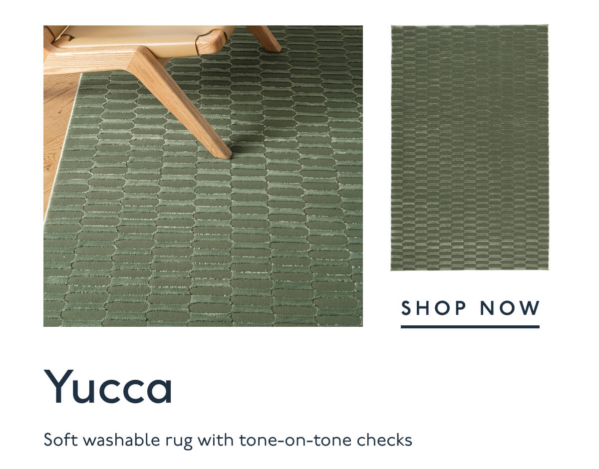 Yucca | Soft washable rug with tone-on-tone checks | SHOP NOW 