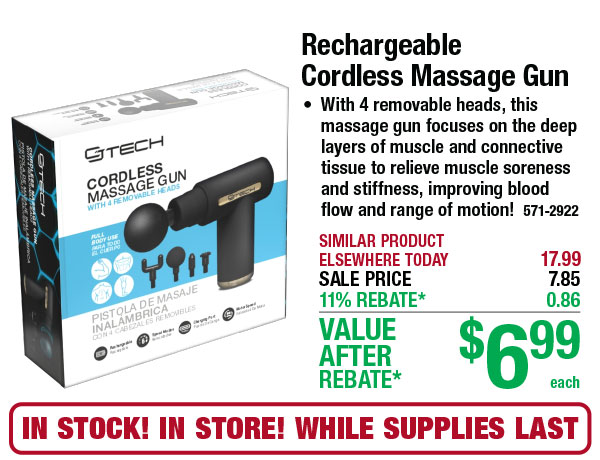 Rechargeable Cordless Massage Gun - ONLY $6.99 After Rebate*!