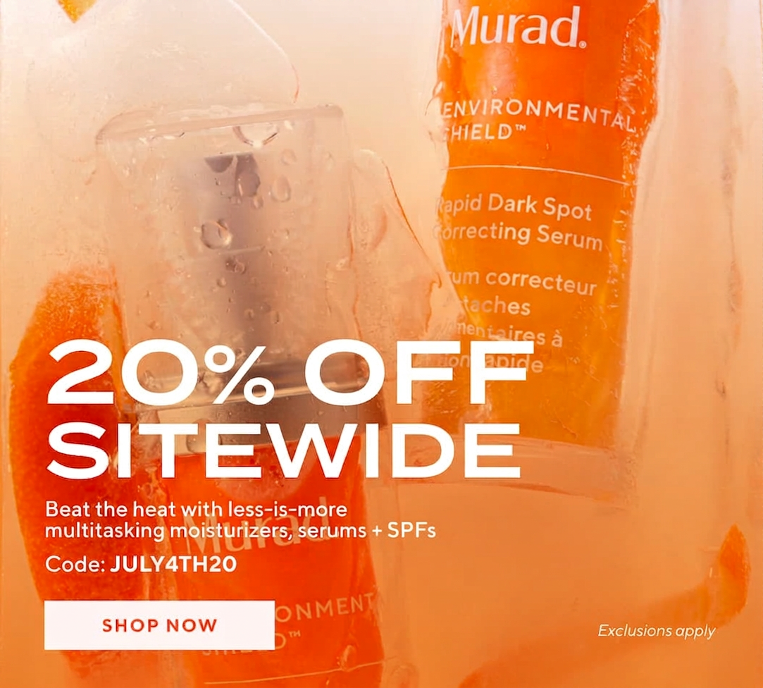 Murad 20% off sitewide sale with code JULY4TH20.