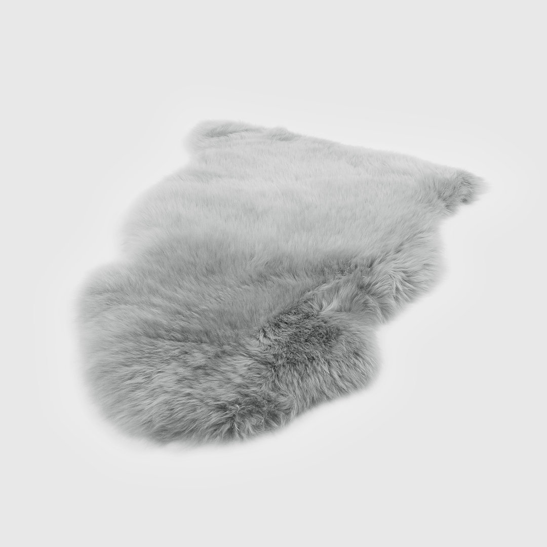 Knightdale Sheepskin Area Rug in Quiet Gray
