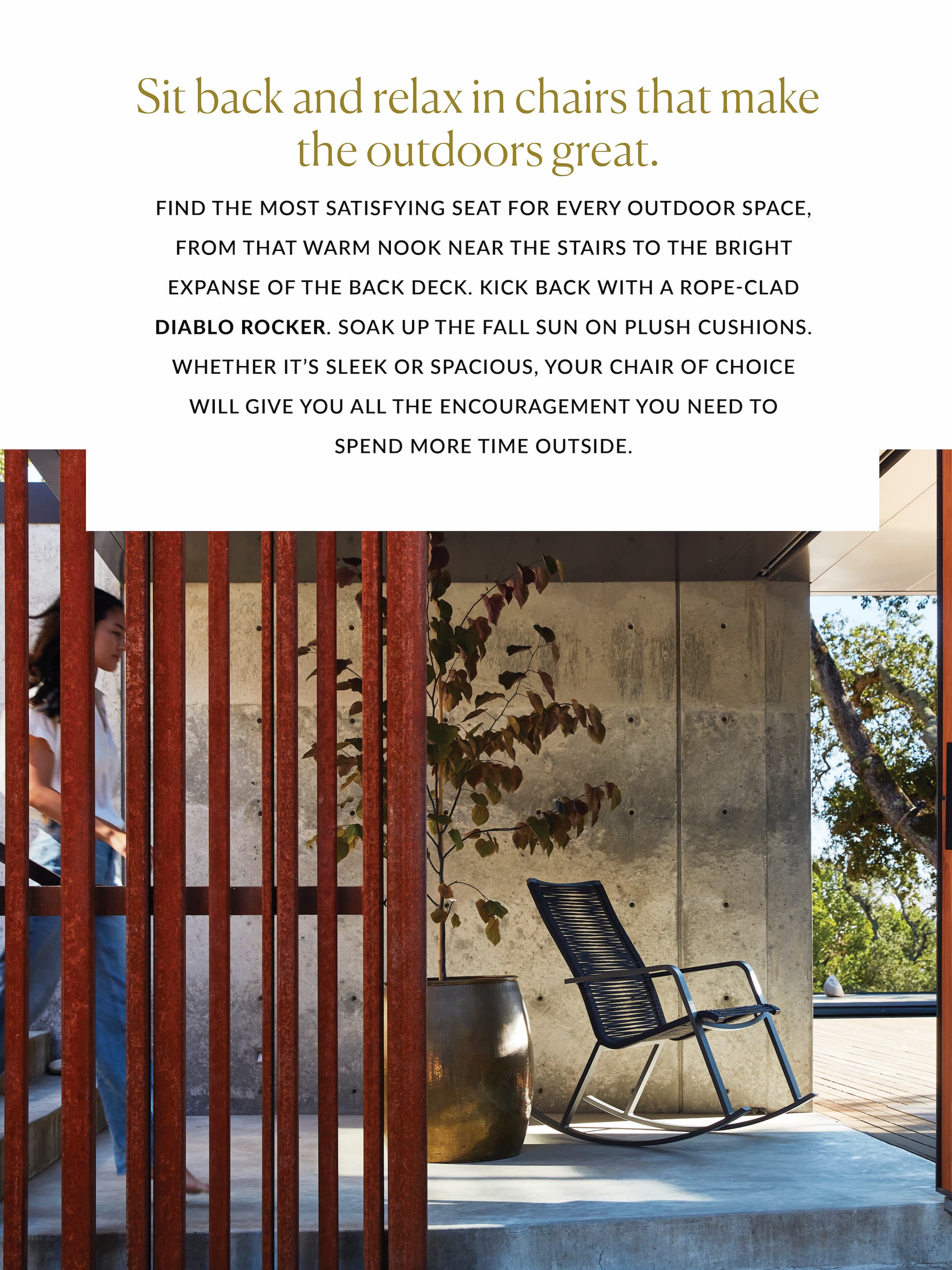 Sit back and relax in the Diablo Rocking Chair