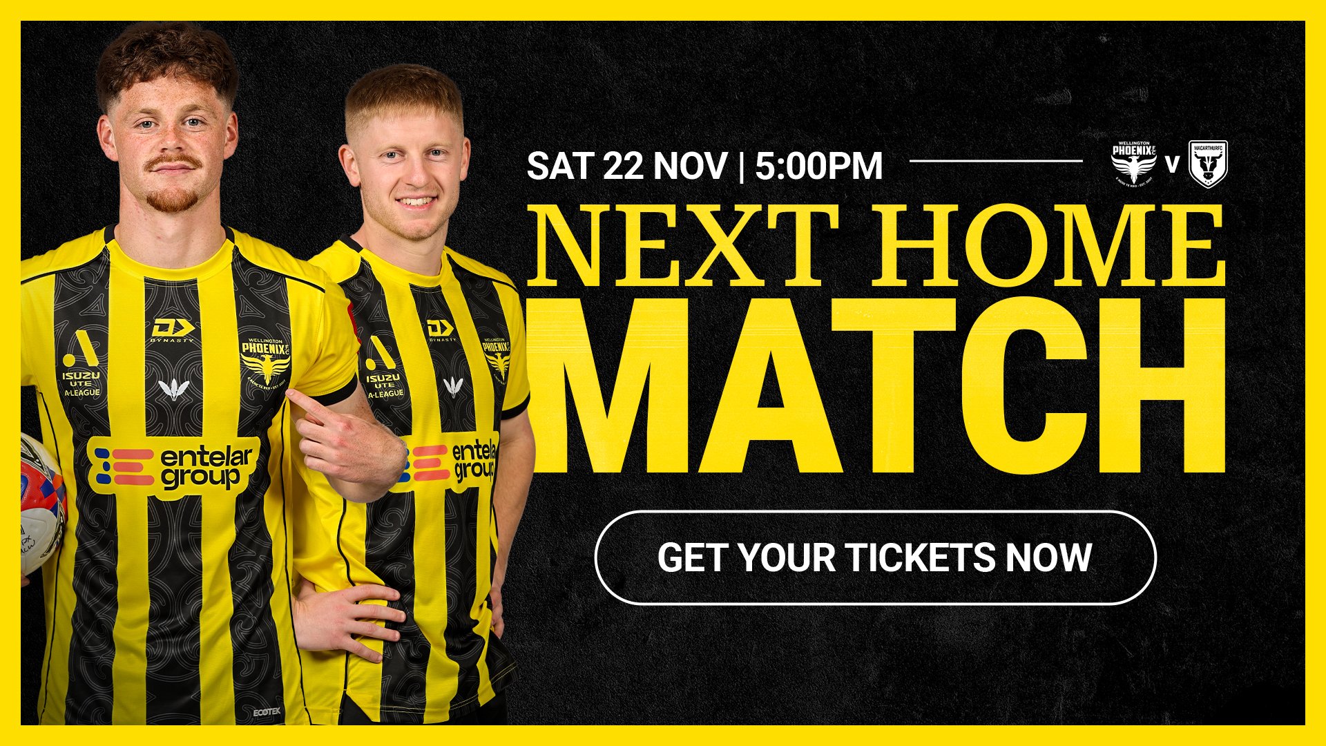 Next home match | Sat 22 Nov | 5:00pm