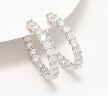 Fire Light Lab Grown Diamond 5 cttw Hoop Earrings, Sterling Silver