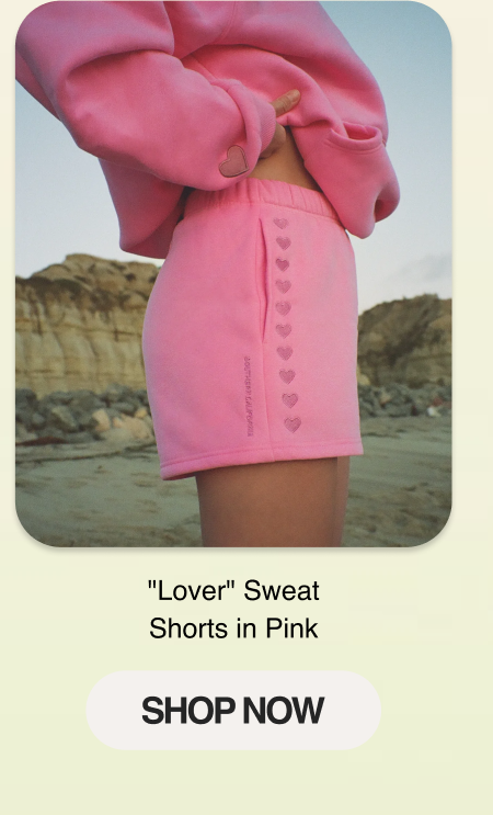 "Lover" Sweat Shorts in Pink