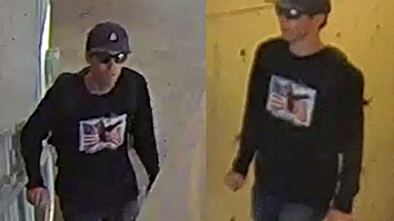  Two video grabs of the suspect.