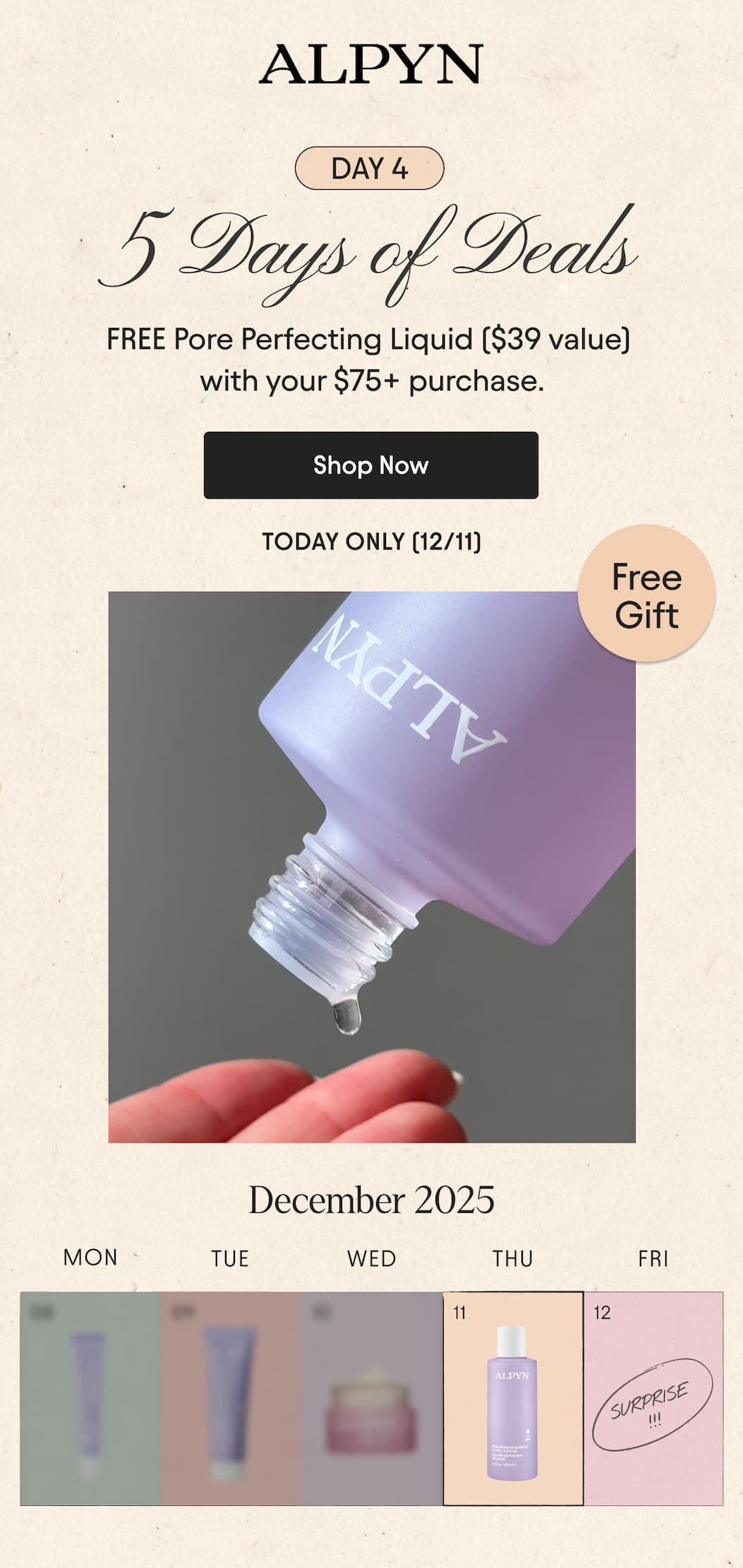 Free pore perfecting liquid on orders over $75