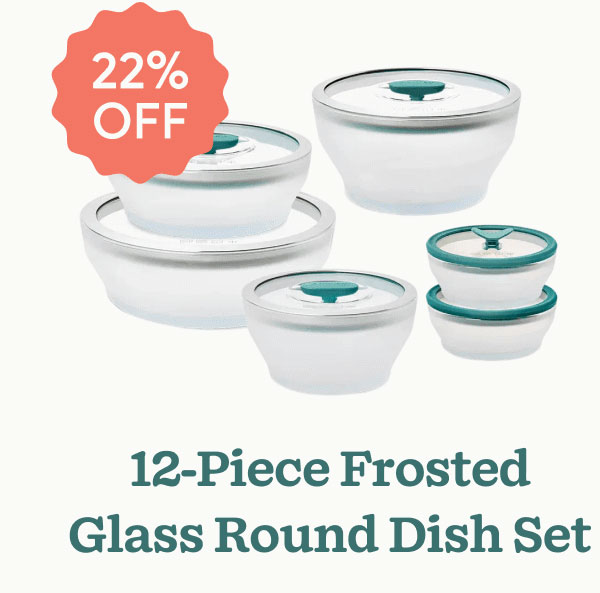 12-Piece Frosted Glass Round Dish Set