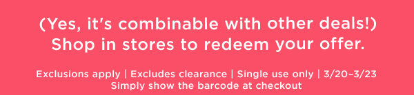 It's combinable with other deals 