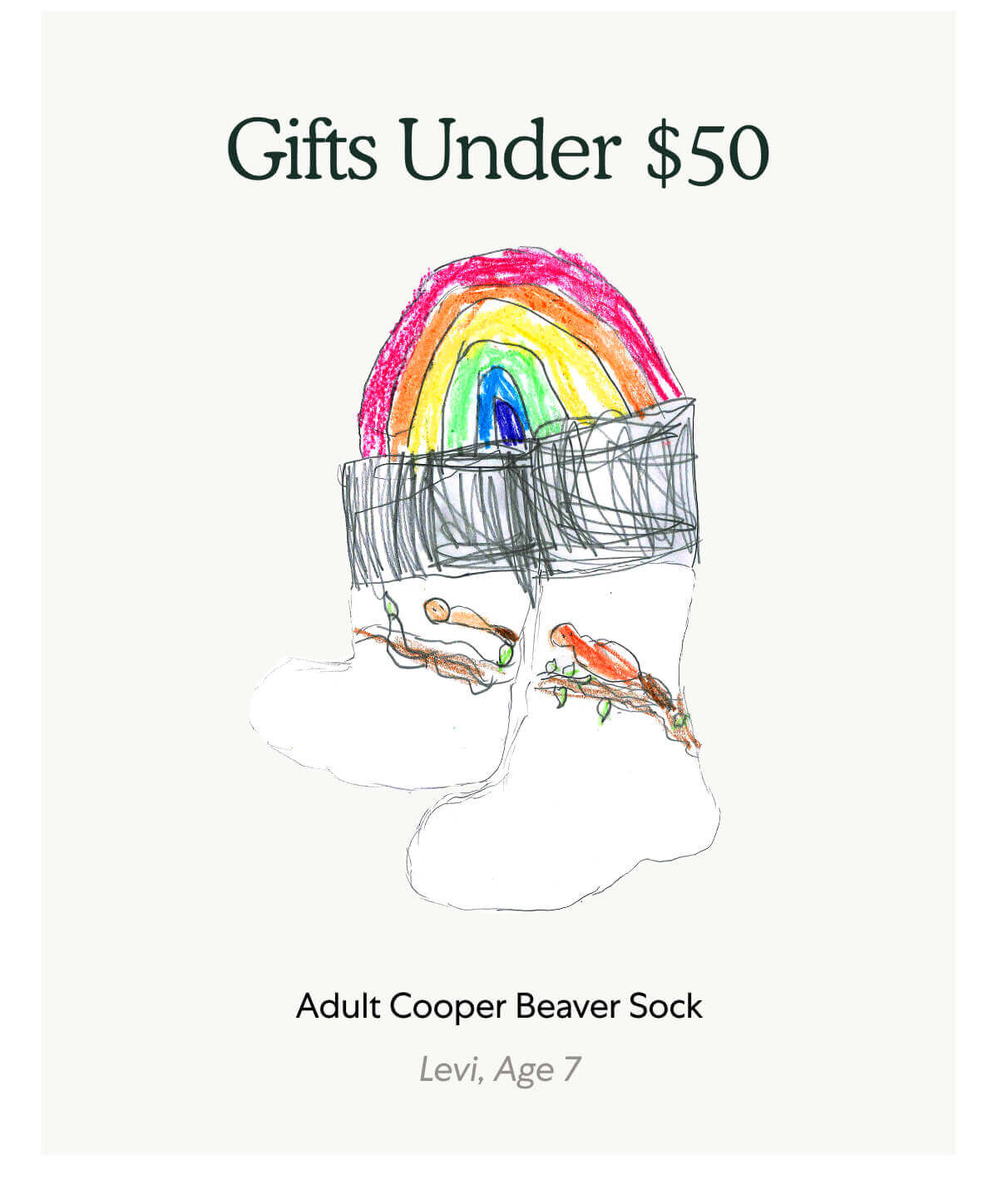 Gifts Under $50. Adult Cooper Beaver Sock