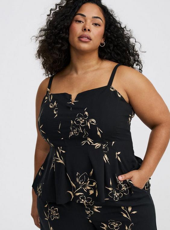 Peplum Challis Cami
