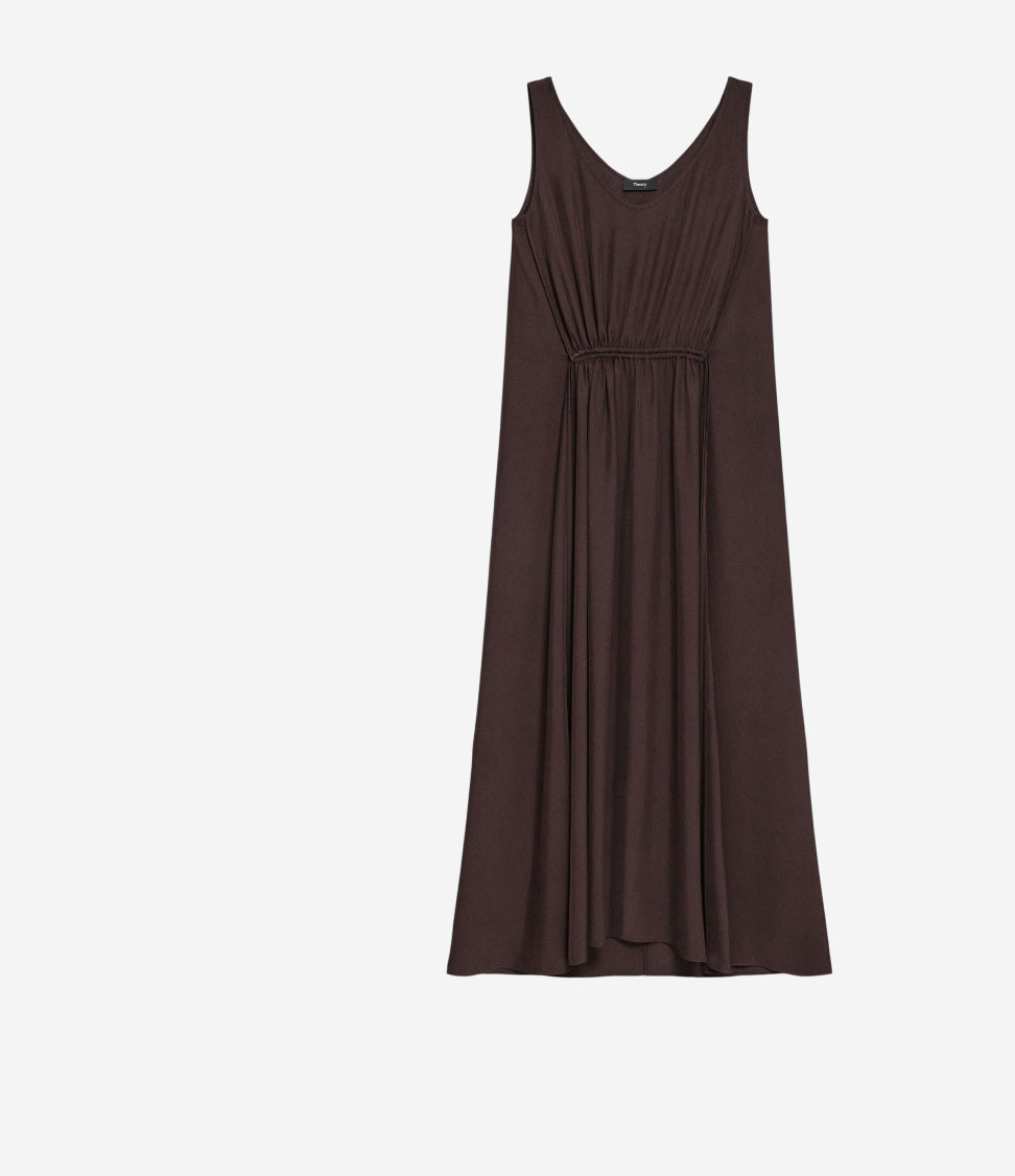 Tie-Waist Tank Dress in Washed Twill
