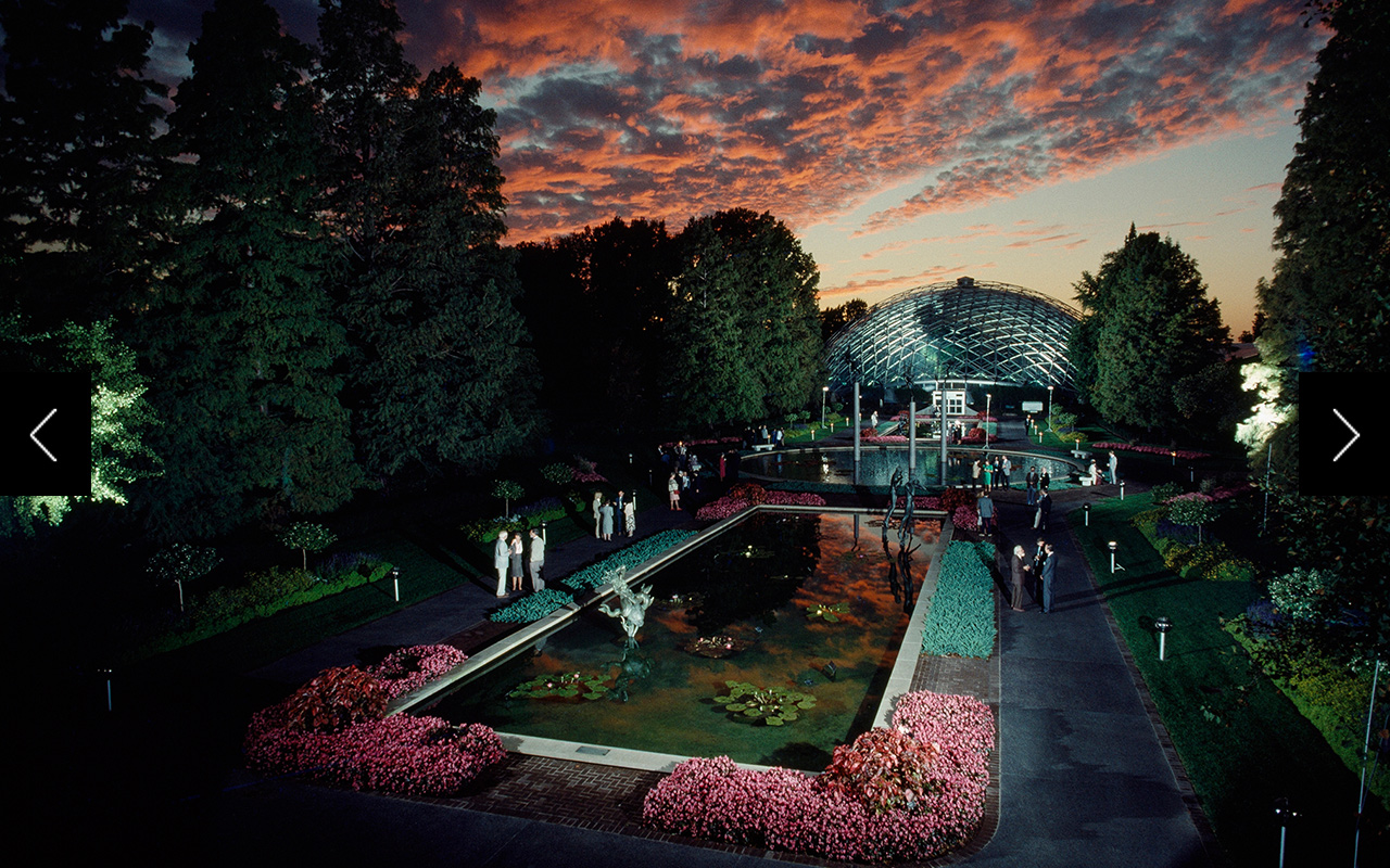 Reflected grace from an autumn sky bathes the Missouri Botanical Garden during a plant symposium.  
