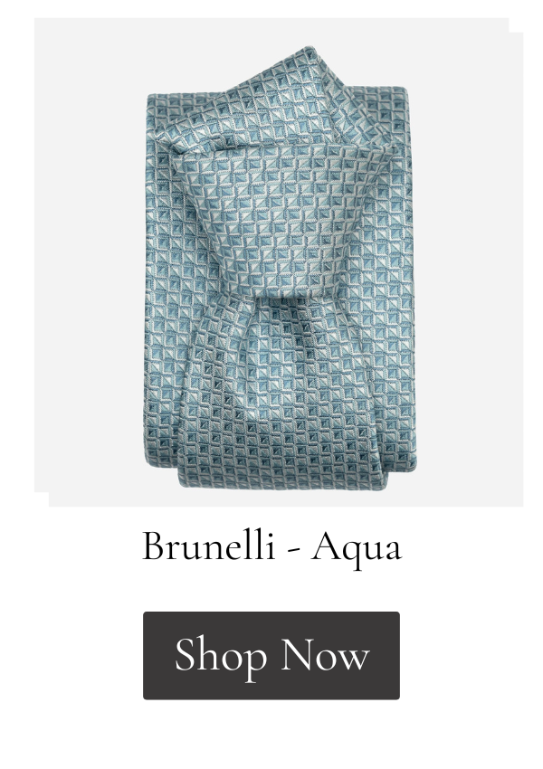 Aquamarine Italian silk tie