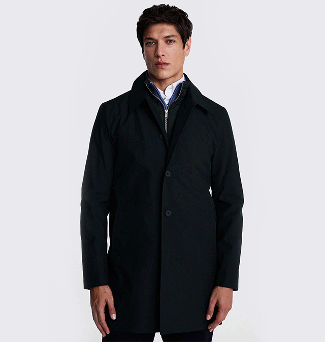 Navy Raincoat With Removable Insert