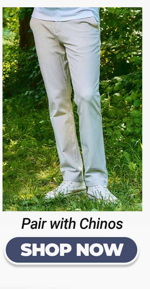 Button to shop Chinos pants jeans - pairs with linen shirts