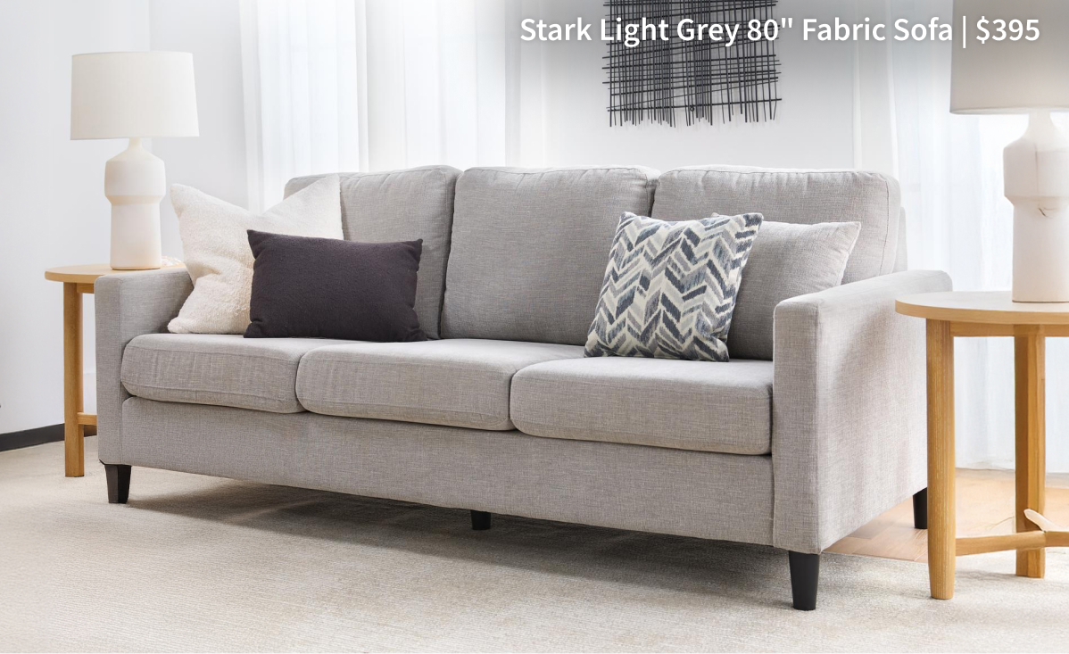 Stark Light Grey 80 Fabric Sofa | $395