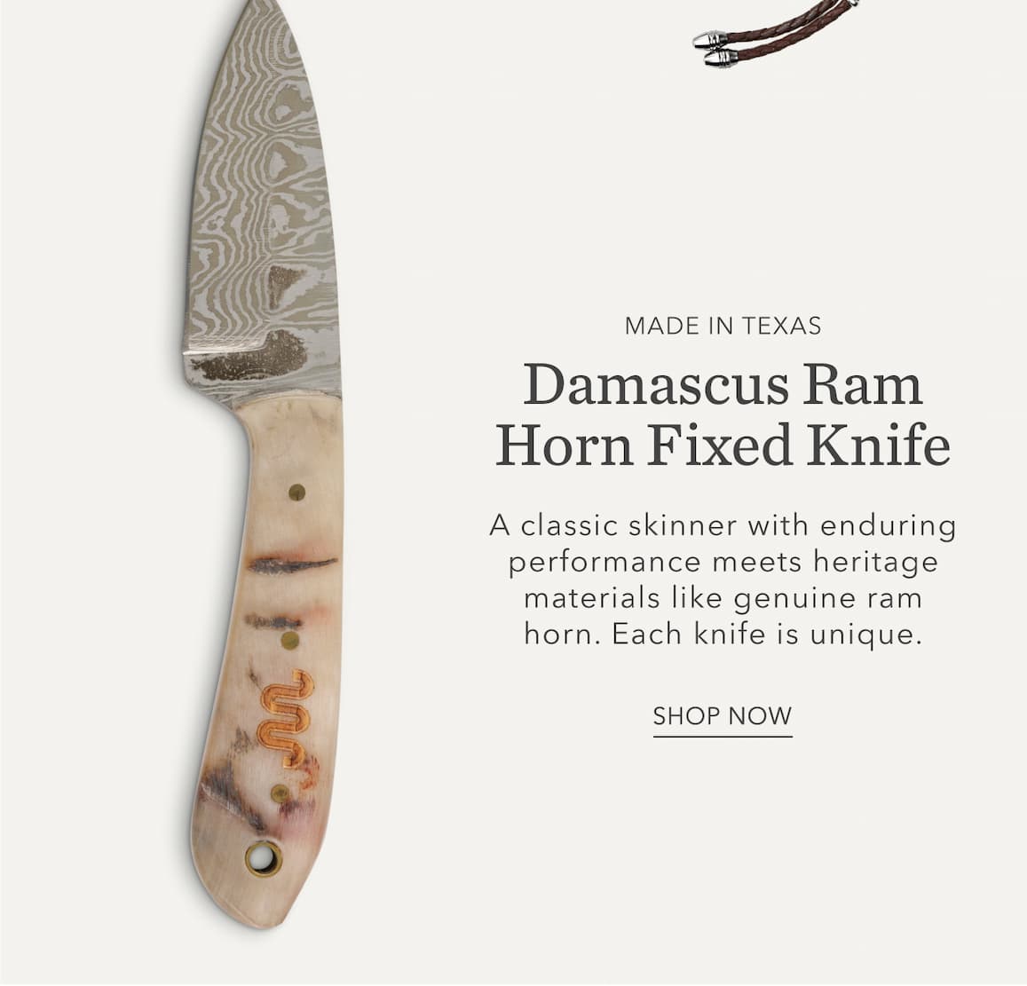  Damascus Skinner Ram Horn Fixed Blade