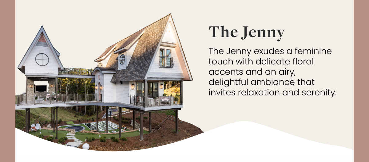 The Jenny exudes a feminine touch with delicate floral accents and an airy, delightful ambiance that invites relaxation and serenity.