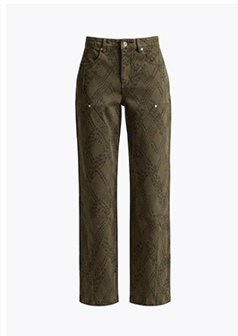 Stretch Cotton Paisley Camo Carpenter Jeans