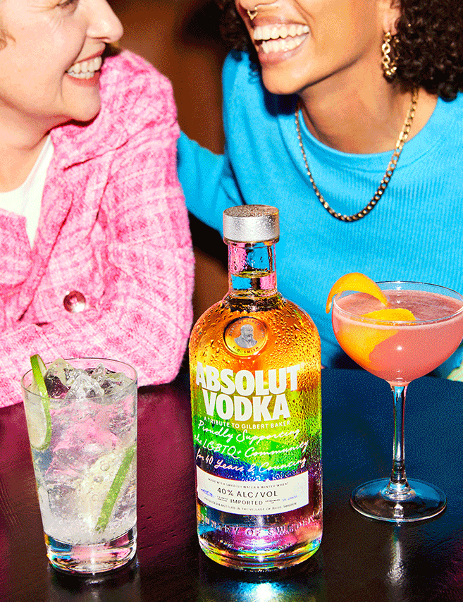 cheers with a pride icon