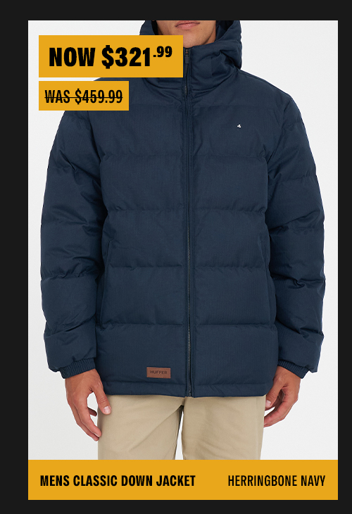 MENS CLASSIC DOWN JACKET HRGBONE NAVY