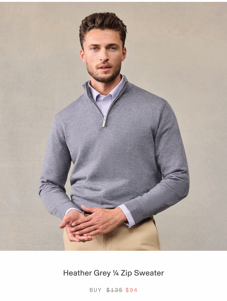 Heather Grey 1/4 Zip Sweater