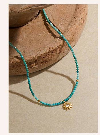 Tranquil Dawn Turquoise Sun Choker Necklace