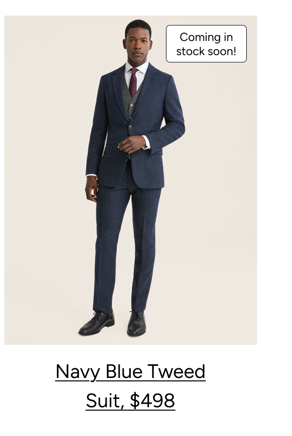 Navy Blue Tweed Suit, $498