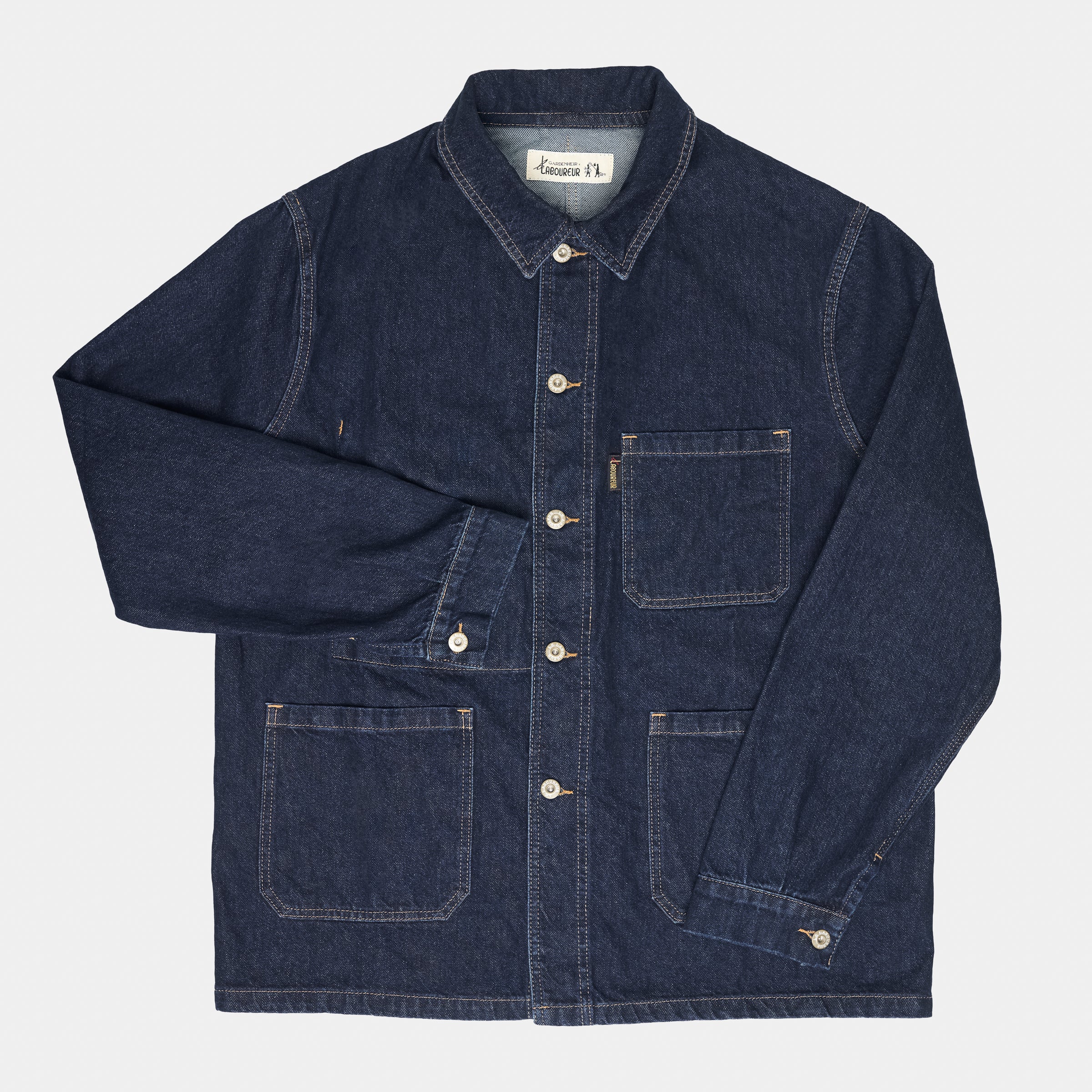 Image of Le Laboureur x Gardenheir Stonewashed Work Jacket in Dark Denim