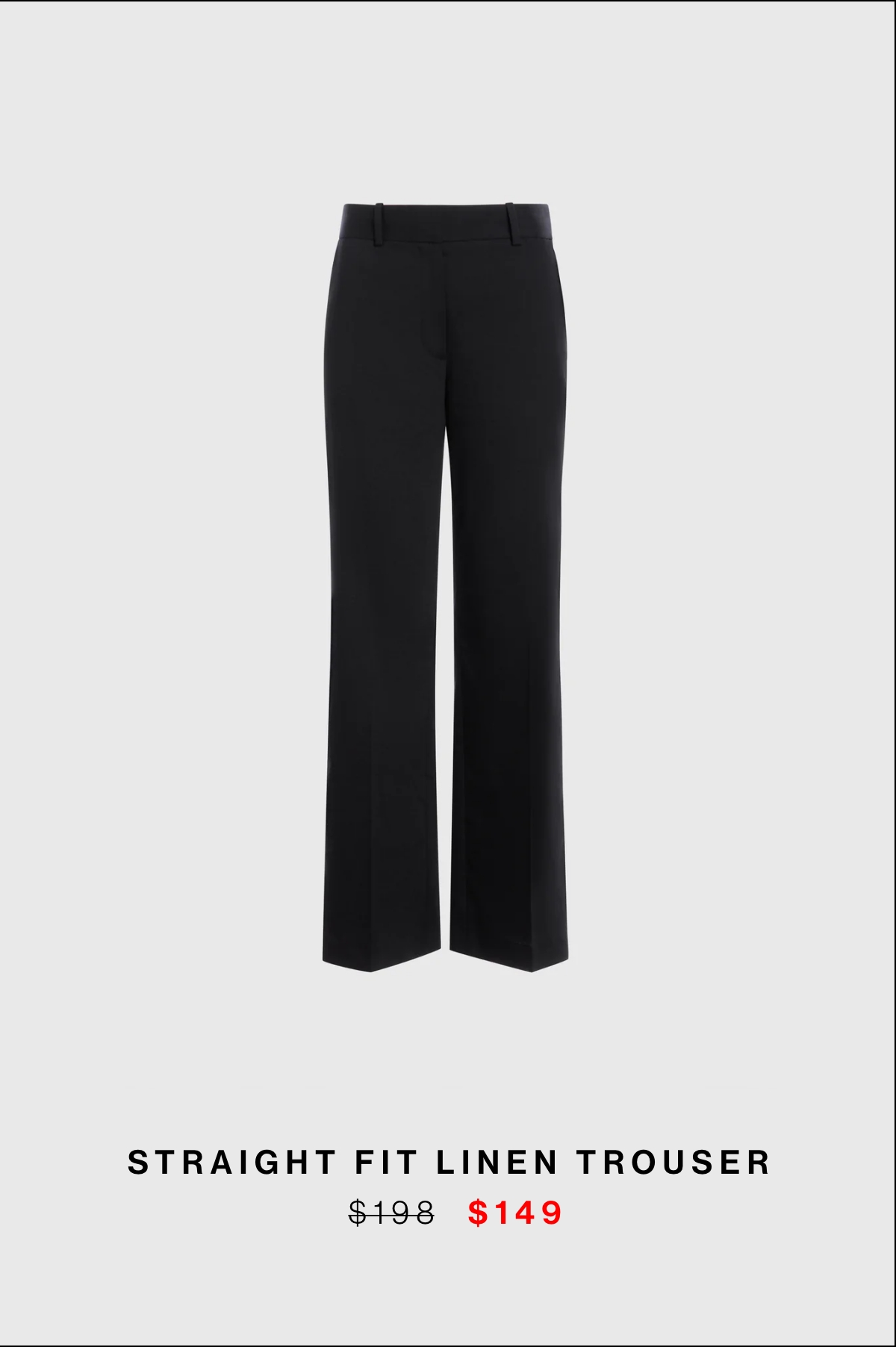 Straight Fit Linen Trouser