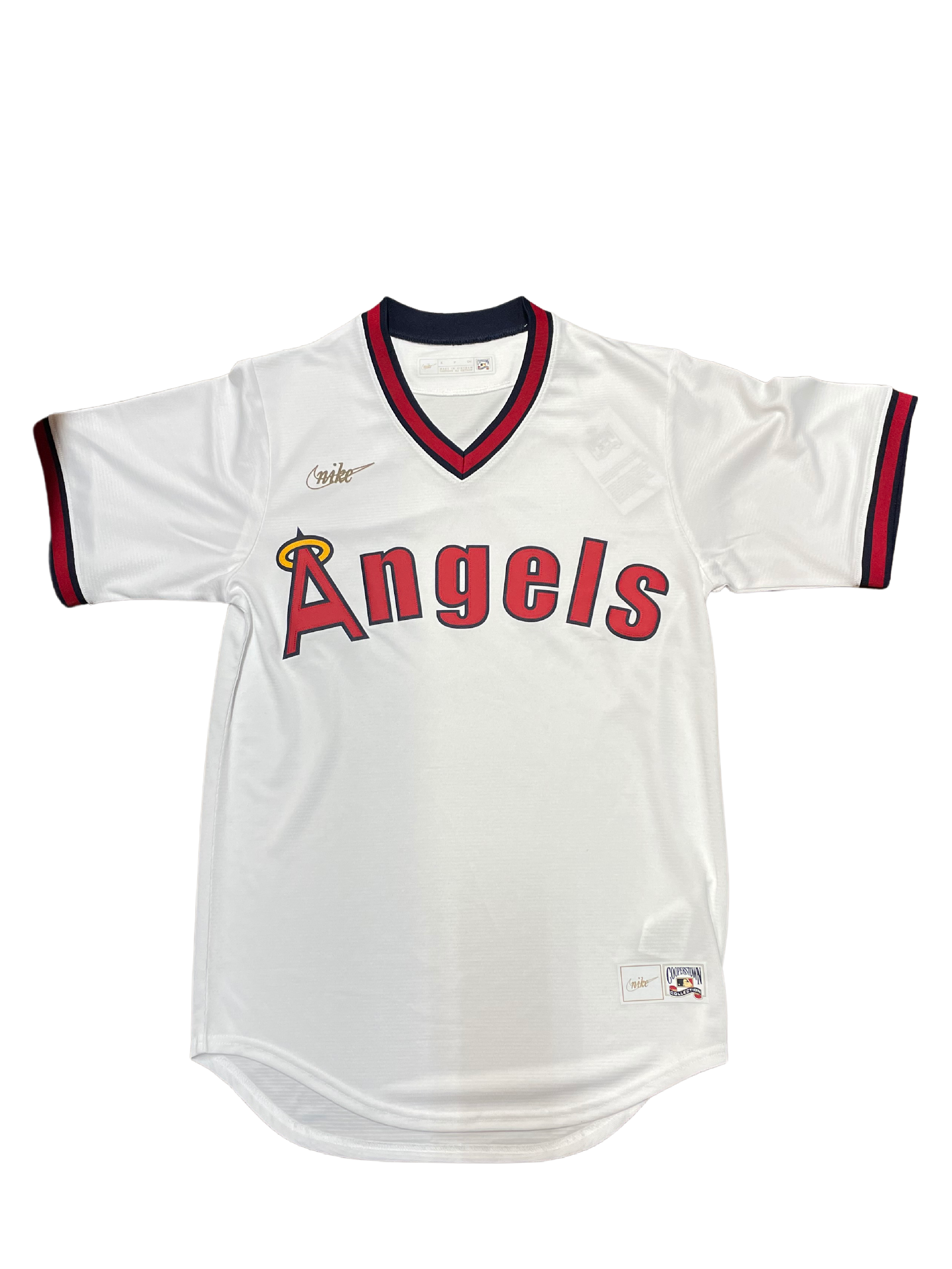 Image of Nike Los Angeles Angels Road Cooperstown Collection Team Jersey - WHITE
