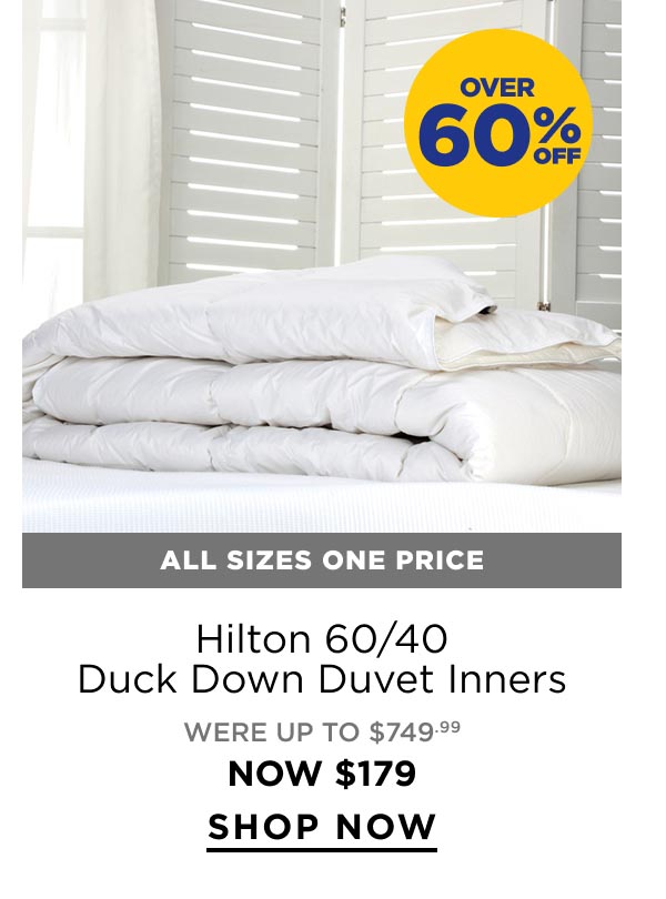 Hilton 60/40 Duck Down Duvet Inners