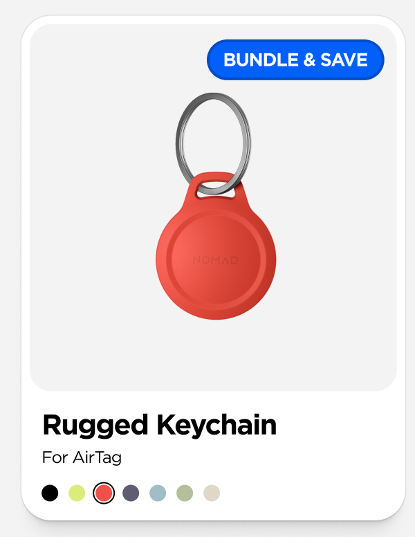 Rugged Keychain for AirTag. Bundle and Save.