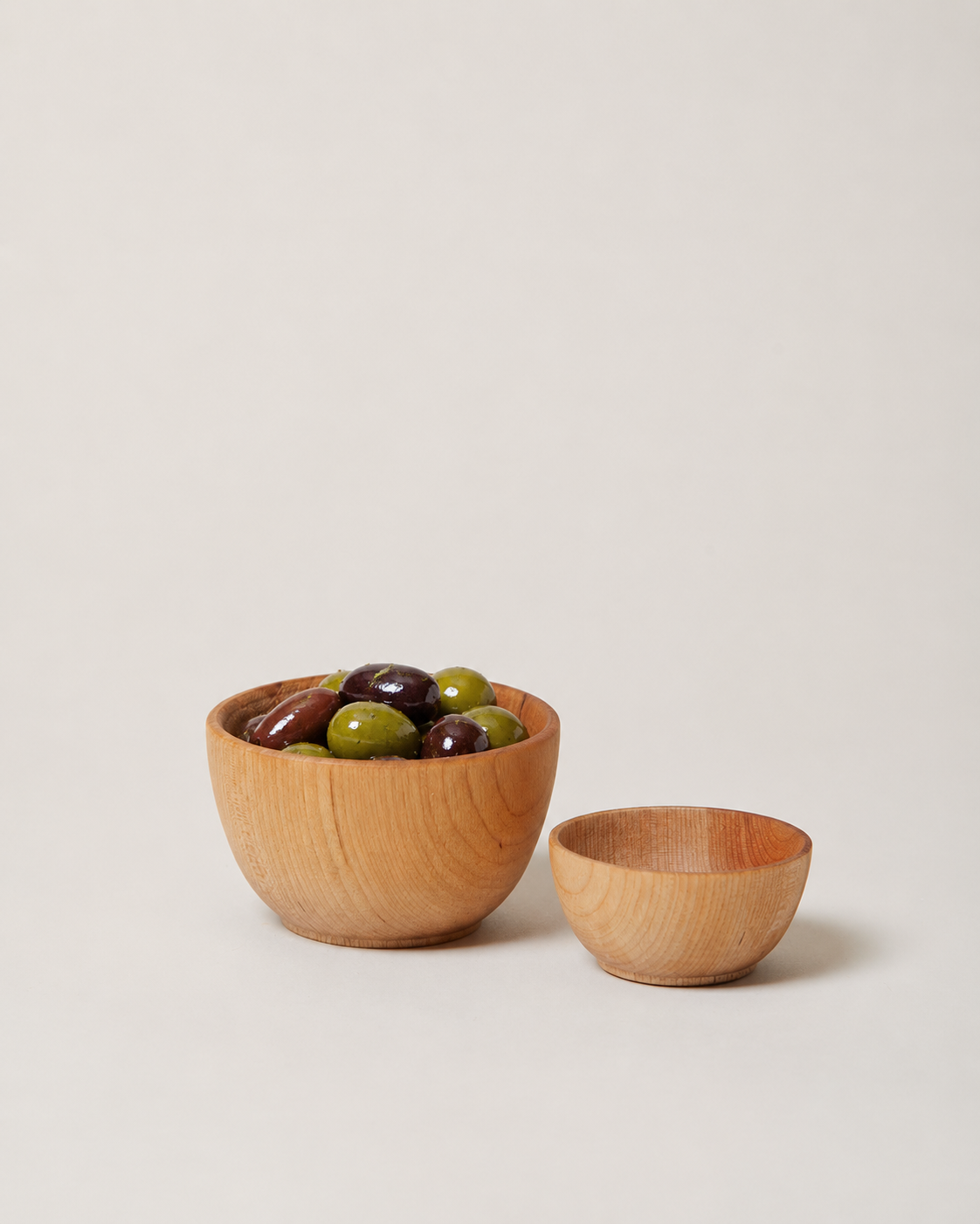 A set of mini maple bowls