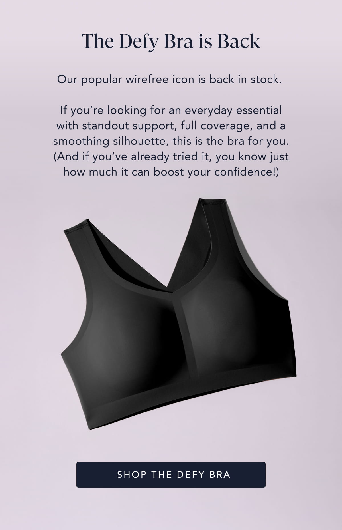 shop defy bra - back in stock! 