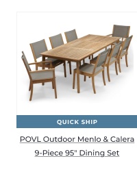 POVL Outdoor Menlo & Calera 9-Piece 95in Dining Set