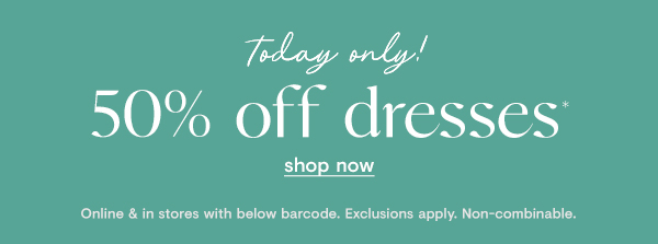 50% off dresses