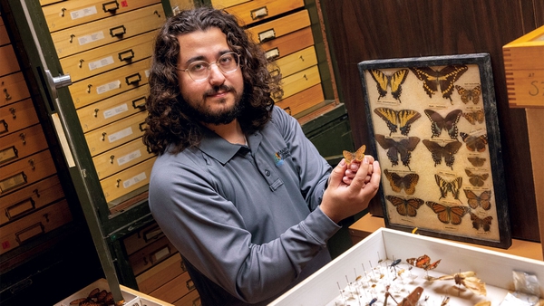 Max Ferlauto holds butterfly