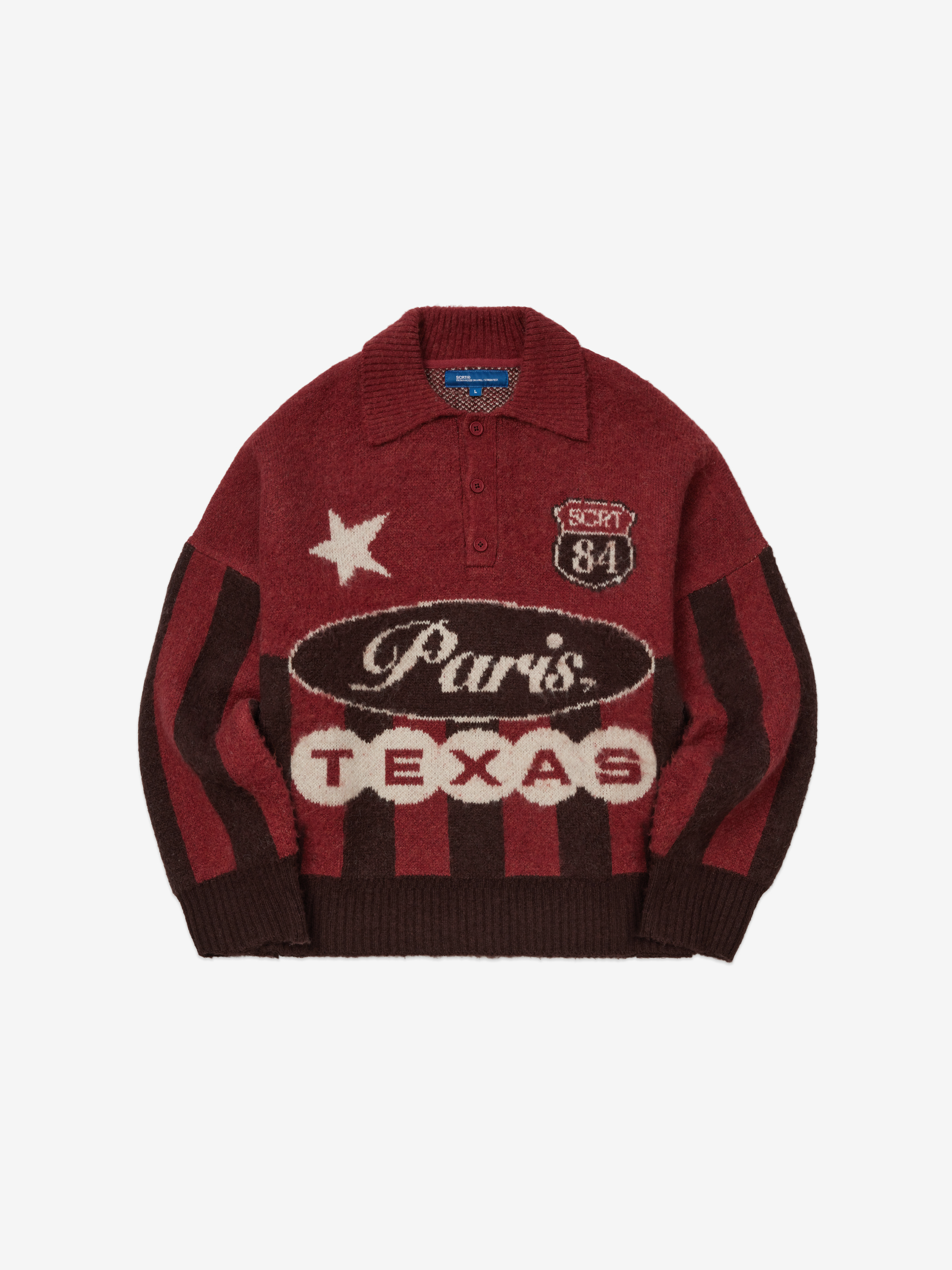 Image of Paris, Texas Knitted Jersey - Dusty Red