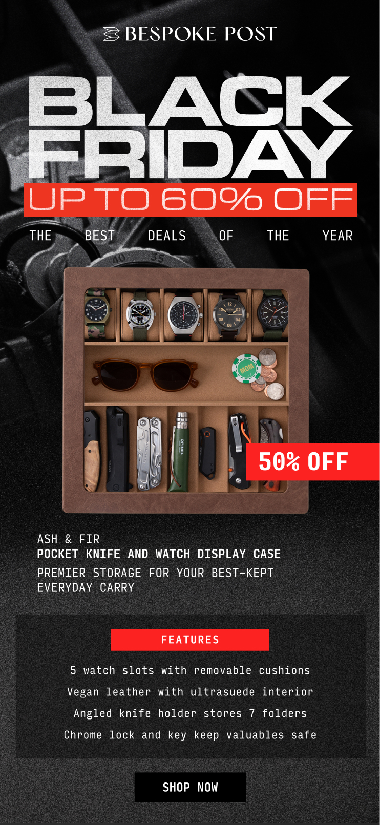 Pocket Knife and Watch Display Case