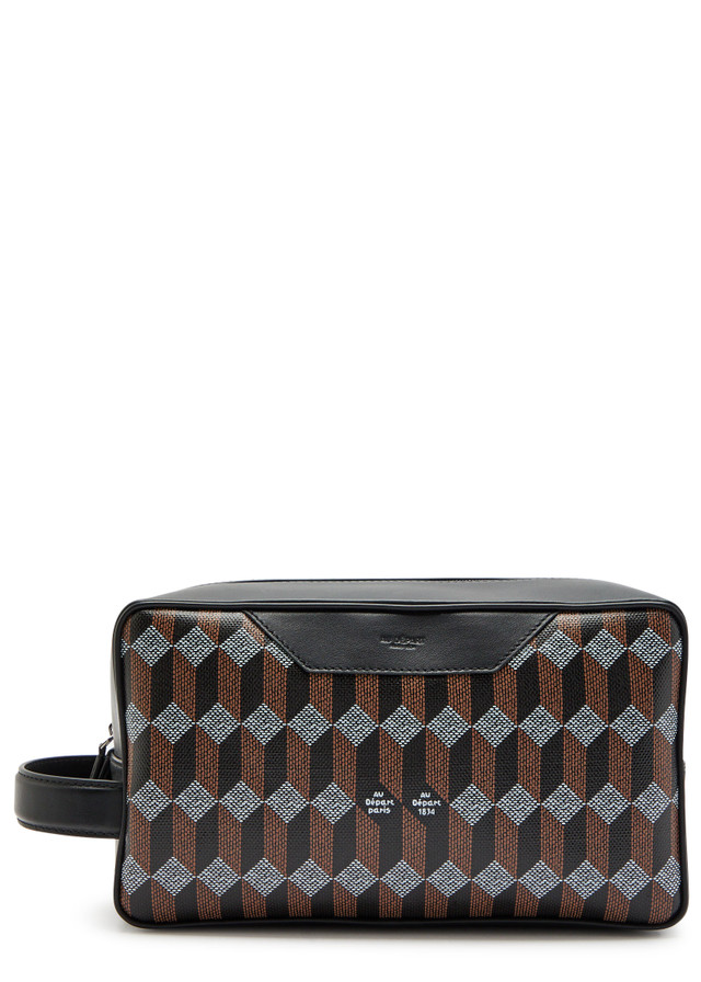 AU DEPART Square 26 printed leather pouch