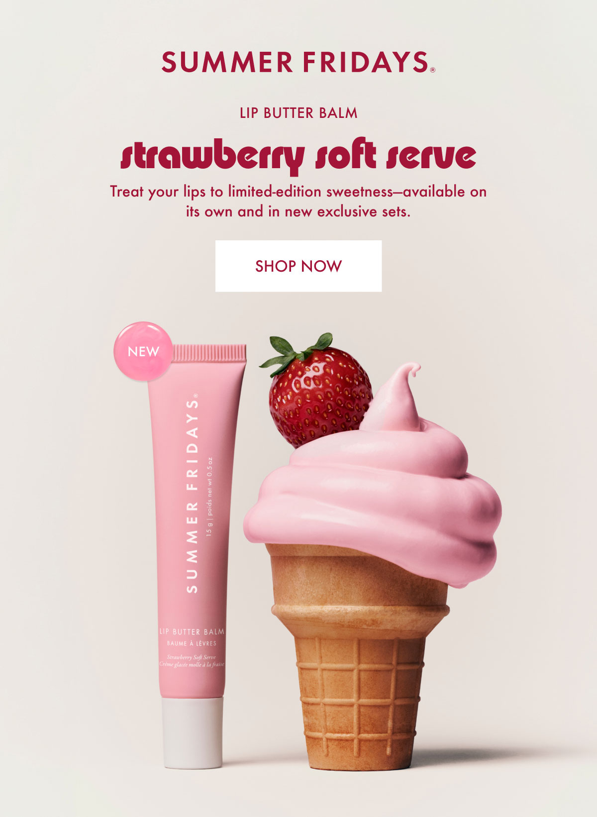 Strawberry Soft Serve Lip Butter Balm | Shop Now